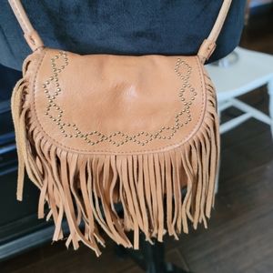 Lucky Brand Leather Fringe Crossbody